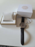 Buy Shop Versace Casual Chronograph Grey Dial Brown Leather Strap Watch for Men - VERG001-18 USA Online
