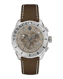 Buy Shop Versace Casual Chronograph Grey Dial Brown Leather Strap Watch for Men - VERG001-18 USA Online