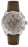 Buy Shop Versace Casual Chronograph Grey Dial Brown Leather Strap Watch for Men - VERG001-18 USA Online