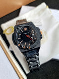 Buy Shop Versace Chain Reaction Quartz Black Dial Black Steel Strap Watch for Men - VEDY00719 USA Online