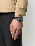 Buy Shop Versace Chain Reaction Quartz Black Dial Black Steel Strap Watch for Men - VEDY00719 USA Online