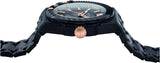 Buy Shop Versace Chain Reaction Quartz Black Dial Black Steel Strap Watch for Men - VEDY00719 USA Online