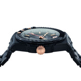 Buy Shop Versace Chain Reaction Quartz Black Dial Black Steel Strap Watch for Men - VEDY00719 USA Online