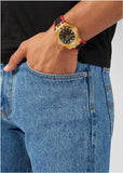 Buy Shop Versace Chain Reaction Quartz Black Dial Red & Black Rubber Strap Watch for Men - VEDY00319 USA Online