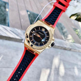 Buy Shop Versace Chain Reaction Quartz Black Dial Red & Black Rubber Strap Watch for Men - VEDY00319 USA Online