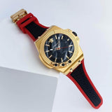 Buy Shop Versace Chain Reaction Quartz Black Dial Red & Black Rubber Strap Watch for Men - VEDY00319 USA Online
