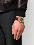 Buy Shop Versace Chain Reaction Quartz Black Dial Red & Black Rubber Strap Watch for Men - VEDY00319 USA Online