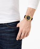 Buy Shop Versace Chain Reaction Quartz Black Dial Red & Black Rubber Strap Watch for Men - VEDY00319 USA Online