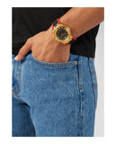 Buy Shop Versace Chain Reaction Quartz Black Dial Red & Black Rubber Strap Watch for Men - VEDY00319 USA Online