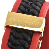 Buy Shop Versace Chain Reaction Quartz Black Dial Red & Black Rubber Strap Watch for Men - VEDY00319 USA Online