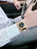 Buy Shop Versace Chain Reaction Quartz Black Dial Two Tone Steel Strap Watch for Men - VEDY00619 USA Online