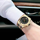 Buy Shop Versace Chain Reaction Quartz Black Dial Two Tone Steel Strap Watch for Men - VEDY00619 USA Online