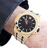 Buy Shop Versace Chain Reaction Quartz Black Dial Two Tone Steel Strap Watch for Men - VEDY00619 USA Online