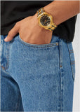 Buy Shop Versace Chain Reaction Quartz Black Dial Two Tone Steel Strap Watch for Men - VEDY00619 USA Online