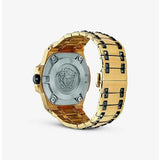 Buy Shop Versace Chain Reaction Quartz Black Dial Two Tone Steel Strap Watch for Men - VEDY00619 USA Online