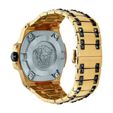 Buy Shop Versace Chain Reaction Quartz Black Dial Two Tone Steel Strap Watch for Men - VEDY00619 USA Online