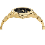 Buy Shop Versace Chain Reaction Quartz Black Dial Two Tone Steel Strap Watch for Men - VEDY00619 USA Online
