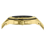 Buy Shop Versace Chain Reaction Quartz Black Dial Two Tone Steel Strap Watch for Men - VEDY00619 USA Online