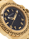 Buy Shop Versace Chain Reaction Quartz Black Dial Two Tone Steel Strap Watch for Men - VEDY00619 USA Online