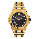 Buy Shop Versace Chain Reaction Quartz Black Dial Two Tone Steel Strap Watch for Men - VEDY00619 USA Online