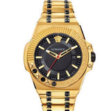 Buy Shop Versace Chain Reaction Quartz Black Dial Two Tone Steel Strap Watch for Men - VEDY00619 USA Online