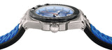 Buy Shop Versace Chain Reaction Quartz Blue Dial Blue & Black Leather Strap Watch for Men - VEDY00119 USA Online