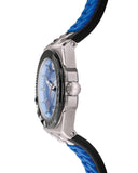 Buy Shop Versace Chain Reaction Quartz Blue Dial Blue & Black Leather Strap Watch for Men - VEDY00119 USA Online