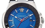 Buy Shop Versace Chain Reaction Quartz Blue Dial Blue & Black Leather Strap Watch for Men - VEDY00119 USA Online