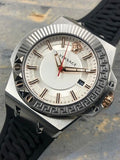 Buy Shop Versace Chain Reaction Quartz White Dial Black Rubber Strap Watch for Men - VEDY00219 USA Online