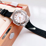 Buy Shop Versace Chain Reaction Quartz White Dial Black Rubber Strap Watch for Men - VEDY00219 USA Online