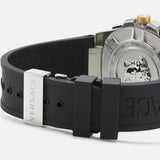 Buy Shop Versace Chain Reaction Quartz White Dial Black Rubber Strap Watch for Men - VEDY00219 USA Online