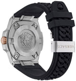 Buy Shop Versace Chain Reaction Quartz White Dial Black Rubber Strap Watch for Men - VEDY00219 USA Online