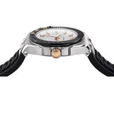 Buy Shop Versace Chain Reaction Quartz White Dial Black Rubber Strap Watch for Men - VEDY00219 USA Online