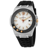 Buy Shop Versace Chain Reaction Quartz White Dial Black Rubber Strap Watch for Men - VEDY00219 USA Online