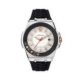 Buy Shop Versace Chain Reaction Quartz White Dial Black Rubber Strap Watch for Men - VEDY00219 USA Online