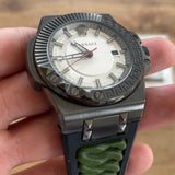 Buy Shop Versace Chain Reaction Quartz White Dial Green Rubber Strap Watch for Men - VEDY00419 USA Online