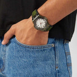Buy Shop Versace Chain Reaction Quartz White Dial Green Rubber Strap Watch for Men - VEDY00419 USA Online