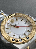 Buy Shop Versace Chain Reaction Quartz White Dial Two Tone Steel Strap Watch for Men - VEDY00519 USA Online