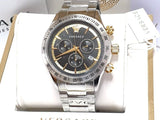 Buy Shop Versace Classic Chronograph Quartz Black Dial Silver Steel Strap Watch For Men - VEV700419 USA Online