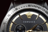 Buy Shop Versace Classic Chronograph Quartz Black Dial Silver Steel Strap Watch For Men - VEV700419 USA Online