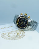Buy Shop Versace Classic Chronograph Quartz Black Dial Silver Steel Strap Watch For Men - VEV700419 USA Online