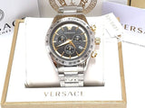 Buy Shop Versace Classic Chronograph Quartz Black Dial Silver Steel Strap Watch For Men - VEV700419 USA Online
