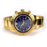 Buy Shop Versace Classic Chronograph Quartz Blue Dial Gold Steel Strap Watch For Men - VEV700619 USA Online