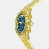 Buy Shop Versace Classic Chronograph Quartz Blue Dial Gold Steel Strap Watch For Men - VEV700619 USA Online