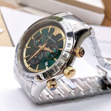 Buy Shop Versace Classic Chronograph Quartz Green Dial Silver Steel Strap Watch For Men - VEV700721 USA Online