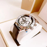 Buy Shop Versace Classic Chronograph Quartz Silver Dial Brown Leather Strap Watch For Men - VEV700119 USA Online
