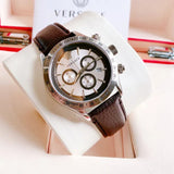 Buy Shop Versace Classic Chronograph Quartz Silver Dial Brown Leather Strap Watch For Men - VEV700119 USA Online
