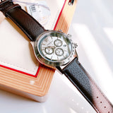 Buy Shop Versace Classic Chronograph Quartz Silver Dial Brown Leather Strap Watch For Men - VEV700119 USA Online