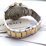 Buy Shop Versace Classic Chronograph Quartz Silver Dial Two Tone Steel Strap Watch For Men - VEV700519 USA Online