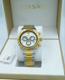 Buy Shop Versace Classic Chronograph Quartz Silver Dial Two Tone Steel Strap Watch For Men - VEV700519 USA Online
